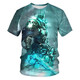 
Han Feinu World of Warcraft Clothes Summer Quick-drying Breathable Lich King Digital Print Men's Round Neck Short 5X SLX691 XXS