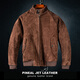 PJL2025 new men's casual stand collar retro trendy goatskin suede Harrington G9 brown M (135Jin Jin is equal to less than 0.5kg)