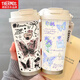 THERMOS Simple Butterfly Thermos (THERMOS) Stainless Steel Portable Double Drinking Coffee Cup 2025 New Women's Straw Water Cup High-Precision BW1047 Silver Butterfly + Hanging Rope
