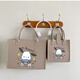 Yunluo ins felt bag handbag cartoon birthday 100-day banquet gift souvenir shopping bag doll girl small bag oatmeal color Pacha dog style single piece small size 23*23*12
