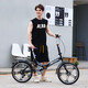 Folding bicycle for adult men and women ultra-light portable bicycle variable speed shock absorbing commuter scooter trunk [No installation] Single speed - spoke wheel - black 22 inches [suitable height: 150-175cm]