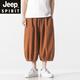 Jeep (Jeep) Linn Pantalon recadré pour hommes Chinois Lâche mince Pantalon Harem Youth Summer Summer Shorts décontractés de coton de grande taille Black XL (130-145Jin [Jin est égal à 0,5 kg])