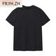 FR.YH.ZH Herculesen summer front shoulder slim short sleeve half sleeve design printed T-shirt round neck trendy versatile muscle top Jo1 front shoulder white short sleeve (back picture D9926) M Recommended (100-130Jin [Jin equals 0.5 kg])