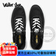 Walker Shop帆布鞋男2025年夏季透气男鞋一脚蹬懒人软底休闲鞋男增高板鞋子男 黑色 40 【皮鞋码】