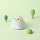 Half Creative Time Bird Alarm Clock for Students Special Wake-up Artifact Bedside Night Light for Children Cute Desktop Silicone Small Clock Temperature Display