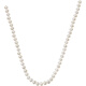 Saturday Fortune S925 Silver Buckle Freshwater Pearl Necklace Mother's Birthday Gift, Flat Round 7.5-8.5mm 45cm