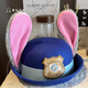 ENRMIIV Zootopia Police Officer Judy Hat Rabbit Bowler Hat Judy Hat Children's Hairband Headwear Accessories Rabbit Officer Hat (Children's 54cm)