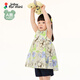 Jnby por Jnby New Jiangnan tela bebé A-Type Starting Singste Mleeveless Dress 25 Summer Girls Baby YP5G11150 795/Patrón de gris amarillo Aleatorio 90 cm