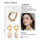 Amber Lollipop Wang Yuwen's same baroque pearl earrings women's earrings anniversary birthday gift for girlfriend and wife