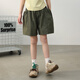 
LUSON Chen Dazhu Girls Shorts Outdoors 2025 New Military Green Work Pants Children's Crop Pants Thin