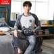 Pajama de gato Pajamas Autumnia y invierno Flanela delgada Estudiante de dibujos animados de alumno de coral de manga larga Conjunto de ropa para el hogar 3884-SNOW Bear L Hombres