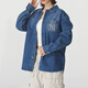 MLB official denim style male and female couple back label with large LOGO fashionable 26 spring new long-sleeved denim shirt New York Yankees/Indigo M 170/92A