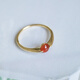 YIBIY Manxu Jewelry 18k gold ring niche simple light luxury versatile temperament girl high-end ring red jade