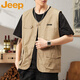 Jeep (Jeep) Weste Herren Sommer lässig Veneck V-Ausschnitt Lose und gängig vielseitig im Freien Sportjacke Schwarz XL