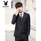 
Playboy (PLAYBOY) teenager high school student 18-year-old adult dress suit college style student formal suit suit men's jacket new product black 2 button suit top + trousers + shirt + vest S 165 [Suggestion 90-105Jin [Jin equals 0.5 kg]]