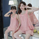 鹤屿女童夏季薄款可爱亲子套装 吊带#11304#蓝樱桃 170 8# 码90-105CM 30斤