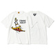 Lee Kids Japaner Retro Bambus Joint Cotton Round Hals Lose T-Shirt Cartoon Tierdruck Kurzarm 3886 Weiß S