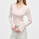 ONLY 2025 autumn casual temperament design sweet V-neck off-shoulder sweater for women|125324024