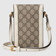 Gucci (Gucci) [618] Женская сумка GG Marmont Mini Leather Bag Bead Bag Bult Buck Baccarat 1955 Сумка для мобильного телефона Белый 625615 92TCG 9761