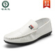 
Woodpecker 2025 spring and summer new beans shoes leather shoes Korean version driving shoes lazy shoes social trend casual men's shoes black 9880 39