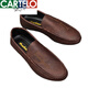 Cartelo Summer New Herren -Slipper 2025 Fahren lässige Lederschuhe weiche Sohle Herren trendige Straßenschuhe Internet Promi Schuhe D838 Black 39