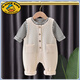 G.DUCKKIDS baby overalls set spring and autumn baby spring two-piece set boys 2025 new children's clothes women's style striped overalls cover dark gray 90 recommended height 80-90cm 1 and a half years old - about 2 years old