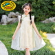 G.duck girls Hanfu dress 2026 new summer little girl Chinese style cheongsam princess dress summer children's dress thin gold 120