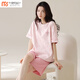 Modal Damen Sommer Kurzärärmel-Shorts Feste Farbe Baumwolle Pyjamas Home Clothing Set Cotton einfach lässig und können süße MX getragen werden [9859] High-End Pure. Cotton M empfohlen 75-95jin [Jin ist 0,5 kg]
