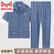 
Catman (MiiOW) men's pajamas summer pure cotton short-sleeved trousers thin loose plus size dad cardigan plus size home clothing set HM3884 blue L Recommended 100-120 Jin [Jin equals 0.5 kg]