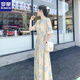 
ROMON (ROMON) 2025 summer new chiffon floral dress with female temperament goddess style skirt with high waist waist slim long skirt color M Suggestions [100-115Jin [Jin equals 0.5 kg]]