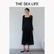 THE SEA LIFE【莱赛尔】连衣裙女欧海一生 气质方领连衣裙25夏吊带裙200071 黑法师 M