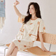 Palando Pajamas de mujer de algodón puro con almohadilla de la almohadilla del pecho de la piel suave de la manga corta en el verano pijama de moda en casa fuera de pa-yx-women-x12529 m