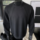 Homlean solid color simple sweatshirt men's autumn design loose and versatile casual long-sleeved t-shirt bottoming shirt HW27 black 3XL