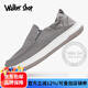 Walker Shop Shop Shoes para hombres 2025 Summer Nuevo SOFT SOLO SOLO UNA PISO ZAPATOS HOMBRES PLATIVOS ALAVENTA DE PATOR DE SELLA DE INA DEL ALGO DEL INA CALIENTE PARA MEN NEGRO 43 [Tamaño del zapato de cuero]