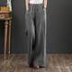 Jiaobifu 2025 summer silk linen wide-leg pants cotton linen slimming straight pants Guangzhou thirteen-row cotton linen wide-leg pants women's summer purple lace-up style 9793 M Recommended 100 to 115 Jin [Jin equals 0.5 kg]