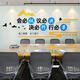 Shantoulin Village Office Décoration murale Sticker Sticker Company Cultural Wall Sticker Office Fond décoration murale Paint Inspiration Employée 1283 Bleu ciel + bleu foncé 1m * 1cm Extra Large