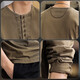 American retro trendy Henry collar casual long-sleeved T-shirt for men spring style pure cotton inner layer sweatshirt Mocha brown XL suitable weight 145-160Jin Jin equals 0.5 kg
