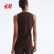 H/M2025 summer new women's clothing fashionable casual and versatile long vest 1288086 White S 160/84 36