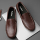 Site officiel de Yierkang Qijiandian Doudou Chaussures Summer en cuir véritable en cuir creux en cuir britannique British Business Casual Cold Cuir Soft Soft 9901 (style respirant) Brown 20 _38_ [Taille de chaussure en cuir standard]