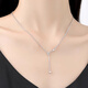 Youlai platinum pt950 flash gold diamond necklace women's plain chain super flash beads platinum clavicle chain starlight plain chain for women gold diamond plain chain adjustable about 5.65-5.7g