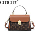 Citicity Light Luxury Brand Bag Damenbeutel High-End One-Shoulder Crossbody Tasche 2025 Neue Handtasche kleine quadratische Tasche Geburtstagsgeschenk Kaffeefarbe