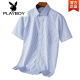 花花公子（PLAYBOY）爸爸装夏季短袖衬衫上衣2025新款休闲宽松男装衬衣爸爸装短袖衣服 DX6624 42 体重约160170斤