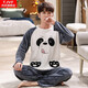 Pajama de gato Pajamas Autumnia y invierno Flanela delgada Estudiante de dibujos animados de alumno de coral de manga larga Conjunto de ropa para el hogar 3884-SNOW Bear L Hombres