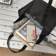 Qumuye men's handbag simple canvas bag men's student tutoring bag commuting tote shoulder bag large capacity file bag khaki thick waterproof 1 pack