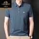 Camisa de polo de manga corta de alta gama clásica para hombres para hombres para la camiseta de solapa casual de mediana edad para la solapa de mediana edad para mediana edad y ancianos sueltos y cómodos 9901 delgado azul M 165 165
