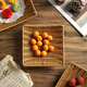 Retro Imitation Rattan Fruit Plate Snack Basket Square Dessert Plate Tray Living Room Coffee House Snack Basket Small Size (20CM*20CM)
