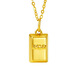 Dewey Fan gold-wrapped gold rich small gold brick necklace for women 999 pure gold small gold bar pendant birthday gift for girlfriend, rich gold brick single pendant (gold layer thickening) 8*16mm