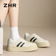 ZHR women's shoes new moral training shoes for women's classic board shoes flat white shoes for women versatile age-reducing lightweight soft sole casual shoes Mi black 36