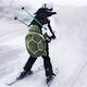 Kufun ski hip protection small turtle protective gear butt pad anti-fall pants skating adult children men and women single board equipment internet celebrity green turtle suit/1.5 meters or more
