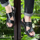 
Woodpecker head layer cowhide sandals men's summer casual two-wear driving beach shoes 9928 brown [top layer cowhide] 38